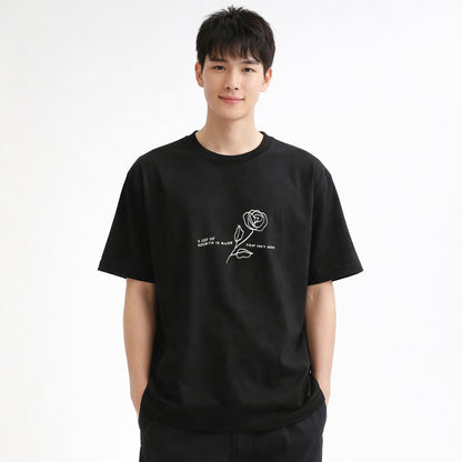 COLEGACY Men Simplicity Graphic T-Shirt | Korean Style Casual Oversized Tee