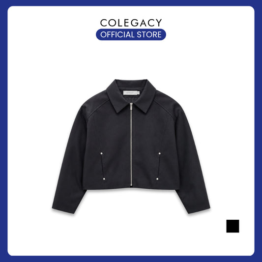 COLEGACY Women Cropped Zip Jacket
