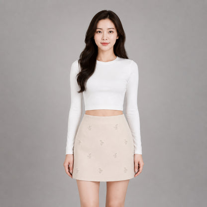 COLEGACY Women Embroidery Mini Skirt