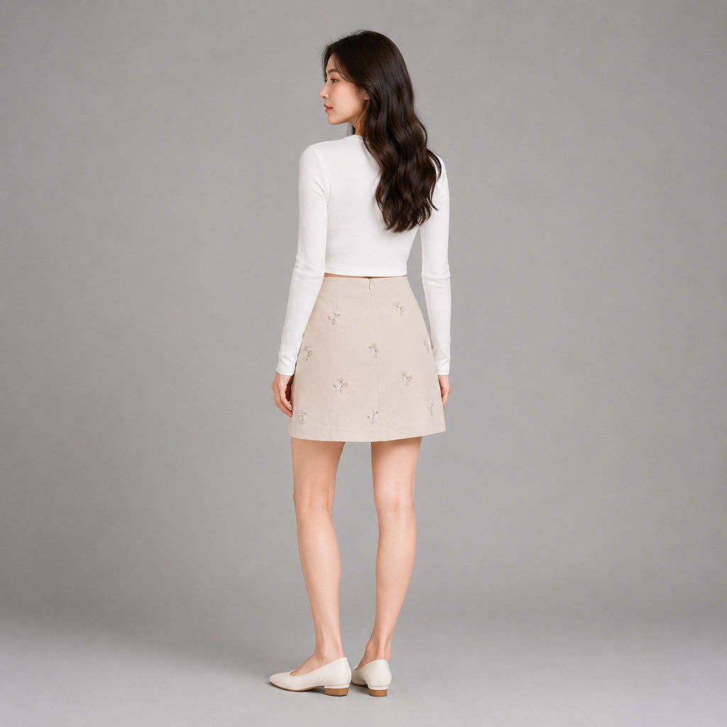COLEGACY Women Embroidery Mini Skirt