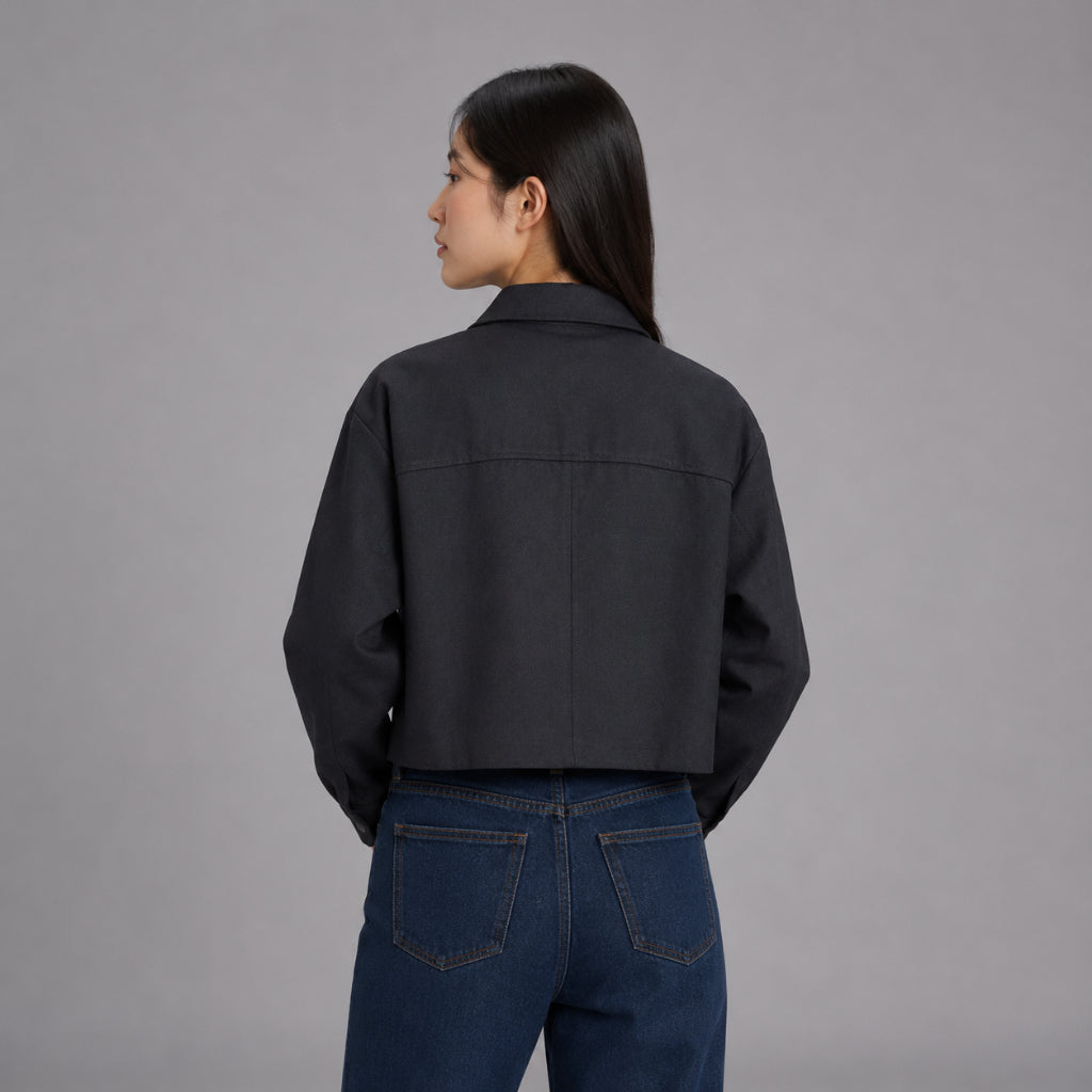 COLEGACY Women Cropped Zip Jacket