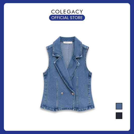 COLEGACY Women Sleeveless Denim Vest