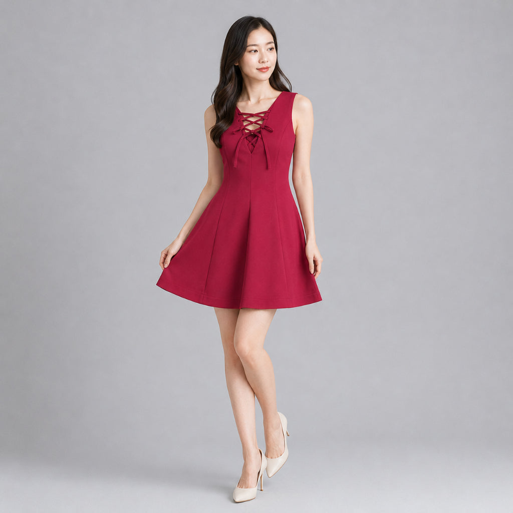 COLEGACY Women Ribbon Mini Dress