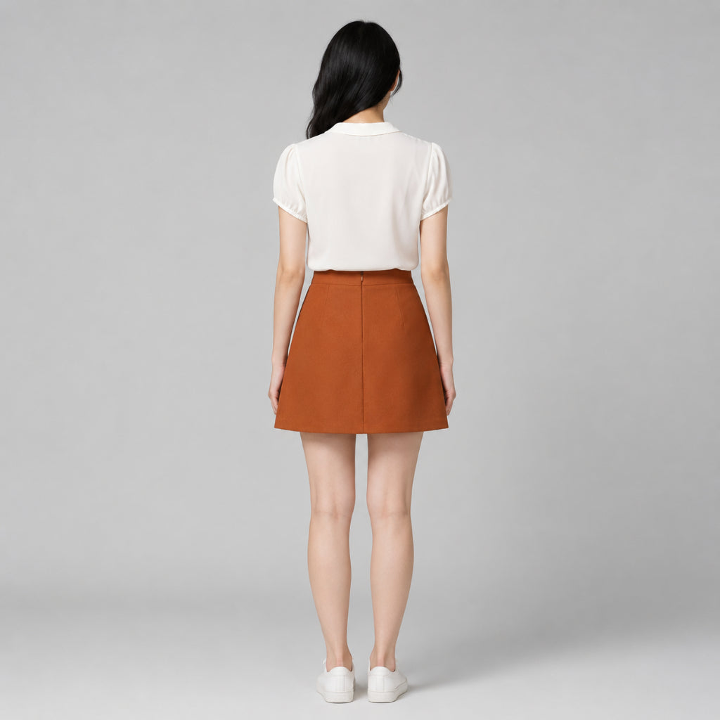 COLEGACY Women Button Detail Wrap Skort