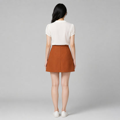 COLEGACY Women Button Detail Wrap Skort