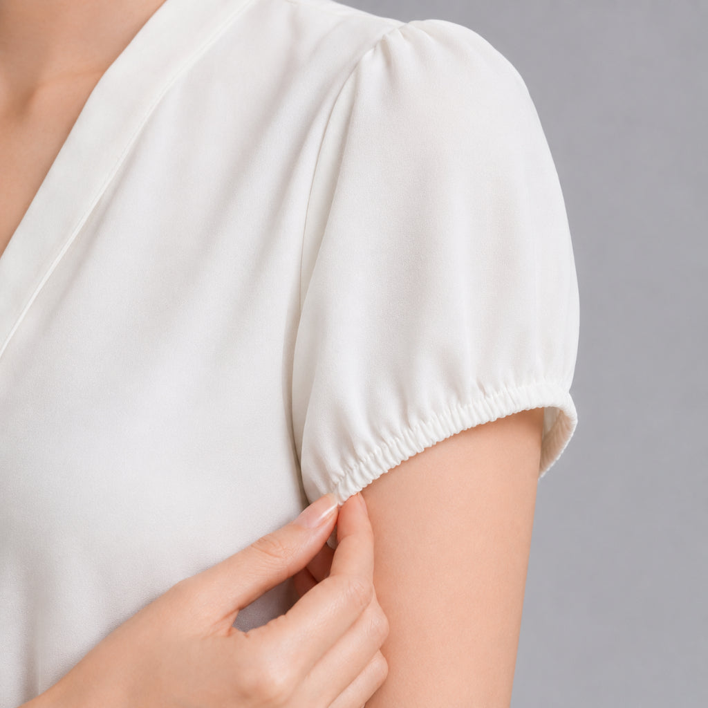 COLEGACY Women Elegant V-Neck Tie Detail Blouse