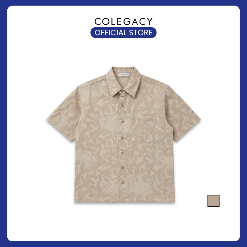 COLEGACY Men Abstract Textured Short Sleeve Shirt
