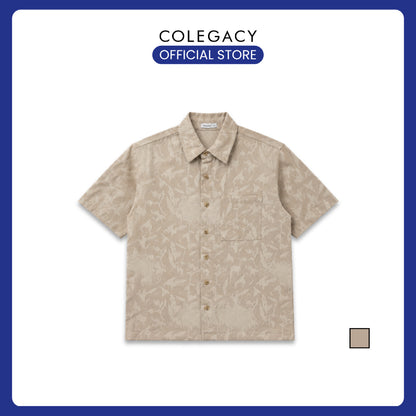 COLEGACY Men Abstract Textured Short Sleeve Shirt
