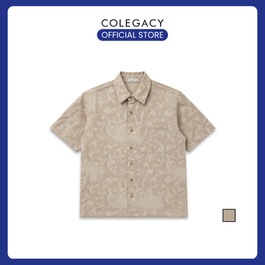 COLEGACY Men Abstract Textured Short Sleeve Shirt