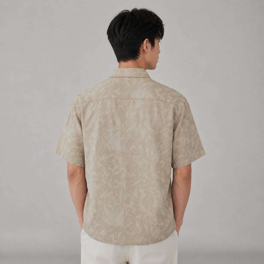 COLEGACY Men Abstract Textured Short Sleeve Shirt