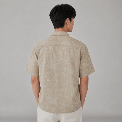 COLEGACY Men Abstract Textured Short Sleeve Shirt