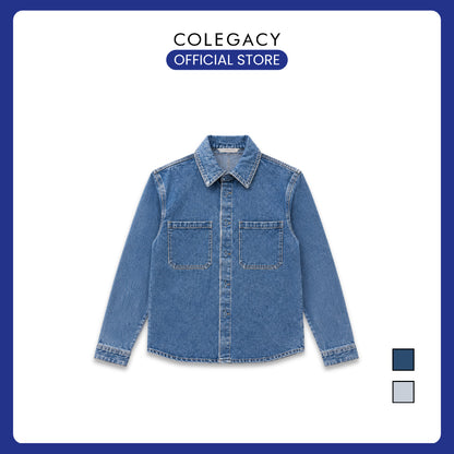 COLEGACY Men Long Sleeve Pocket Denim Jacket