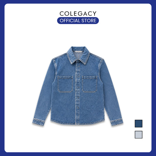 COLEGACY Men Long Sleeve Pocket Denim Jacket