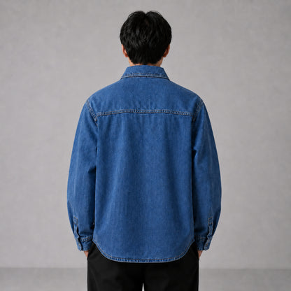 COLEGACY Men Long Sleeve Pocket Denim Jacket