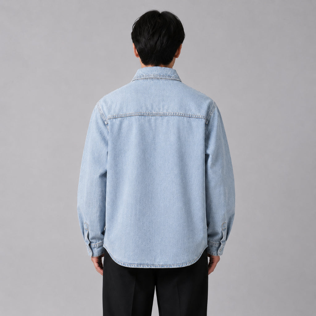 COLEGACY Men Long Sleeve Pocket Denim Jacket