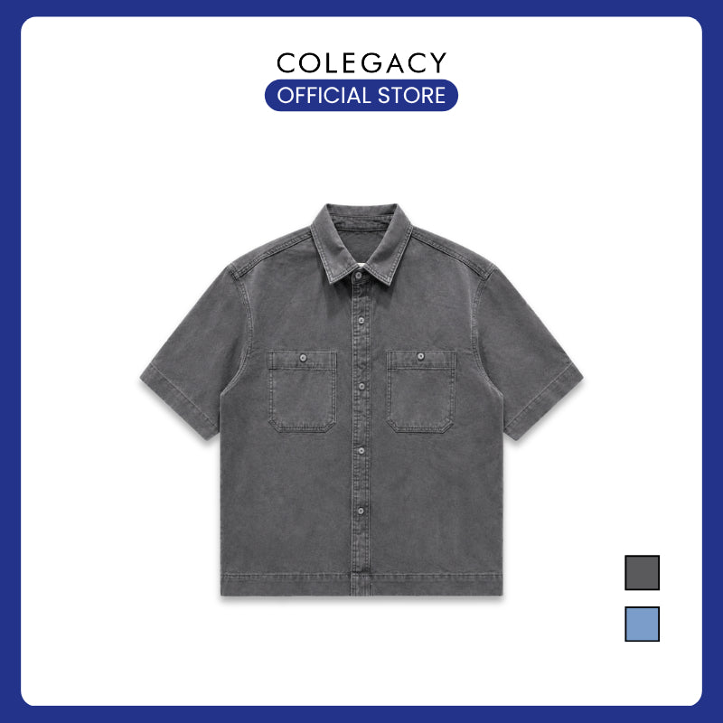 COLEGACY Men Denim Short Sleeve Shirt