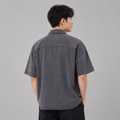COLEGACY Men Denim Short Sleeve Shirt
