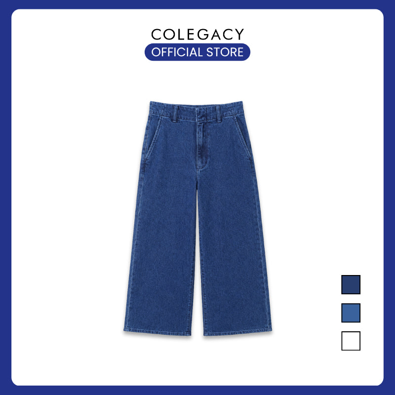COLEGACY Women High Waist Wide Leg Denim Pants