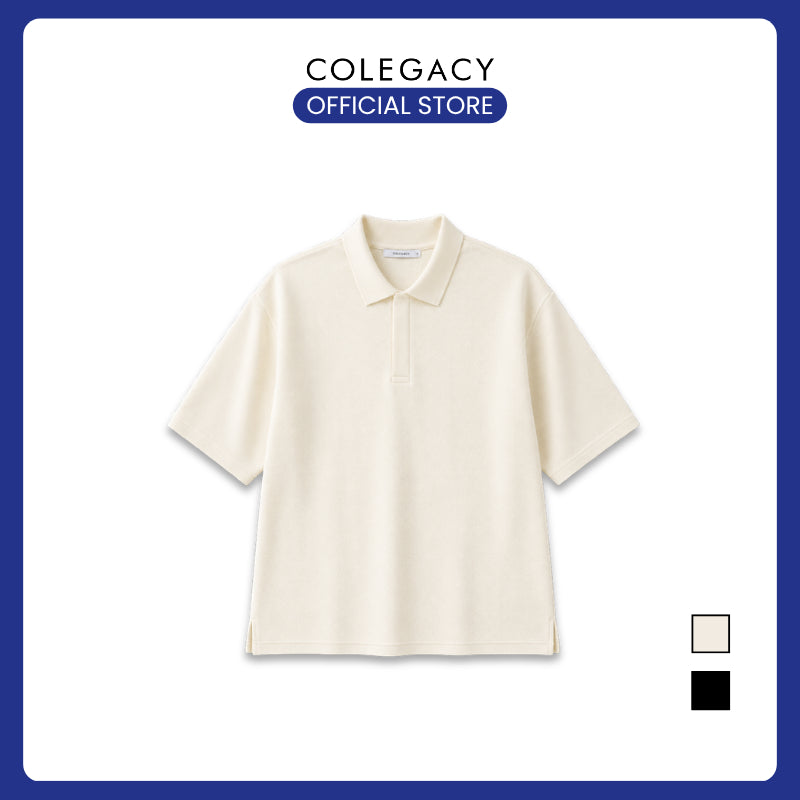 COLEGACY Men Textured Oversized Polo Shirt