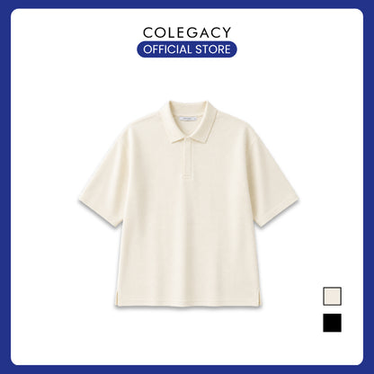 COLEGACY Men Textured Oversized Polo Shirt