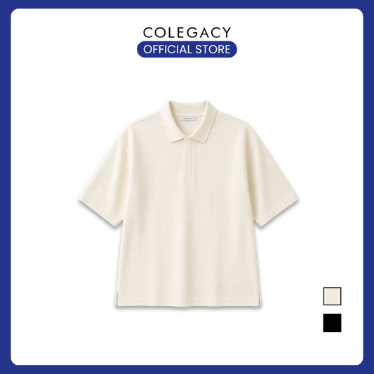 COLEGACY Men Textured Oversized Polo Shirt