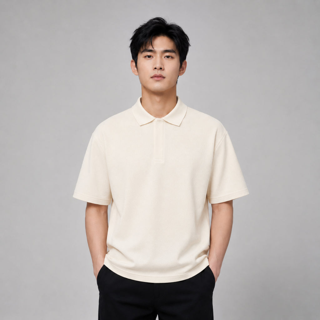 COLEGACY Men Textured Oversized Polo Shirt