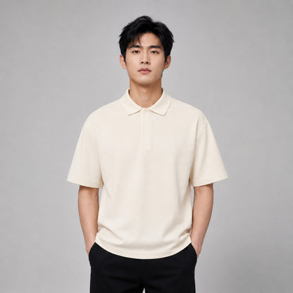 COLEGACY Men Textured Oversized Polo Shirt