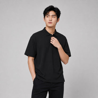 COLEGACY Men Textured Oversized Polo Shirt