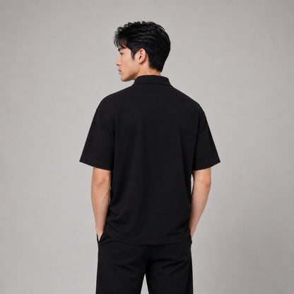 COLEGACY Men Textured Oversized Polo Shirt