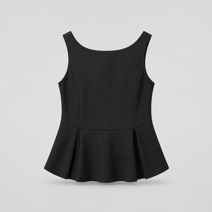 COLEGACY Women Textured Peplum Sleeveless Top