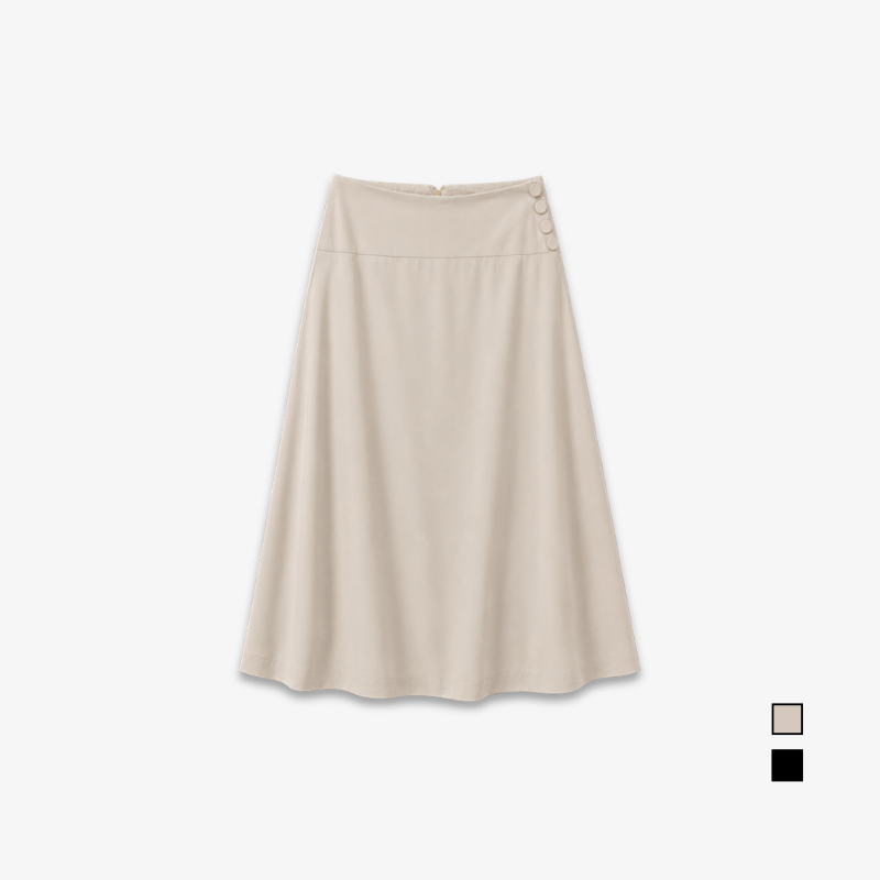 COLEGACY Women High-Waist A-Line Midi Skirt
