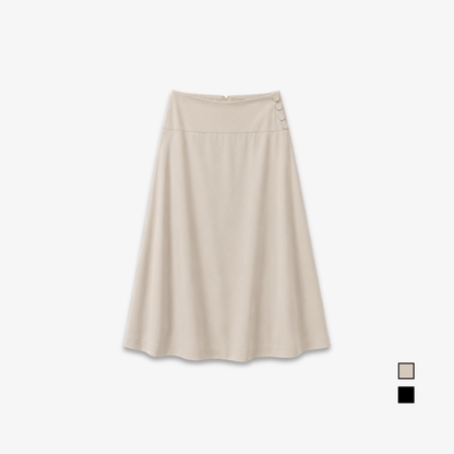 COLEGACY Women High-Waist A-Line Midi Skirt