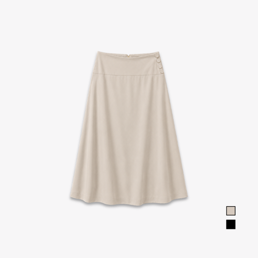 COLEGACY Women High-Waist A-Line Midi Skirt
