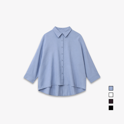 COLEGACY Women Long Sleeve Button Blouse