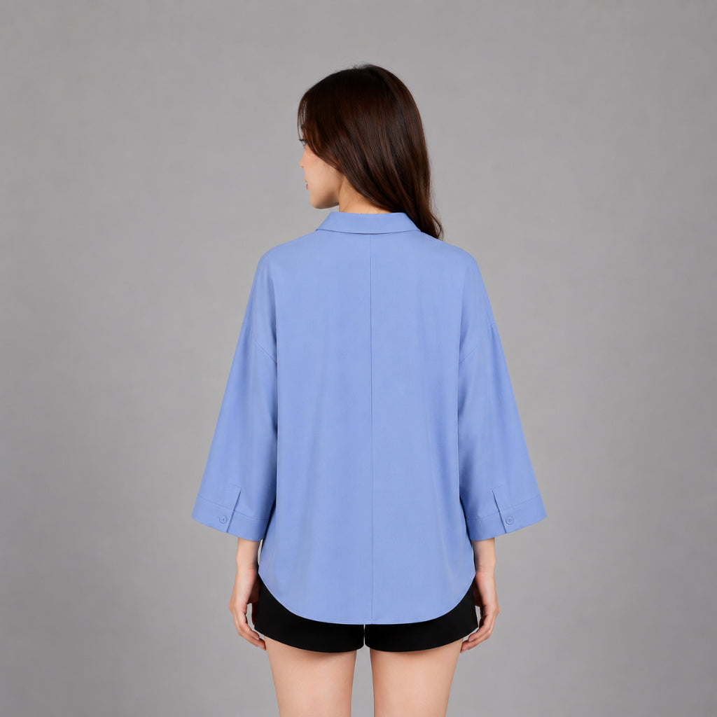 COLEGACY Women Long Sleeve Button Blouse
