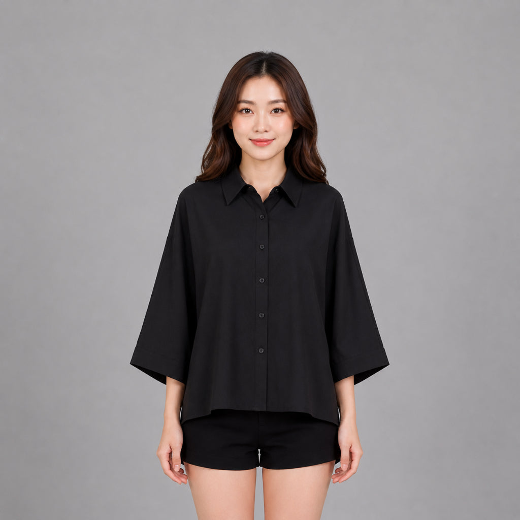 COLEGACY Women Long Sleeve Button Blouse