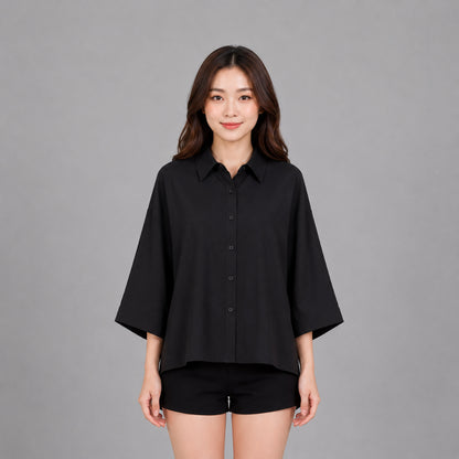 COLEGACY Women Long Sleeve Button Blouse