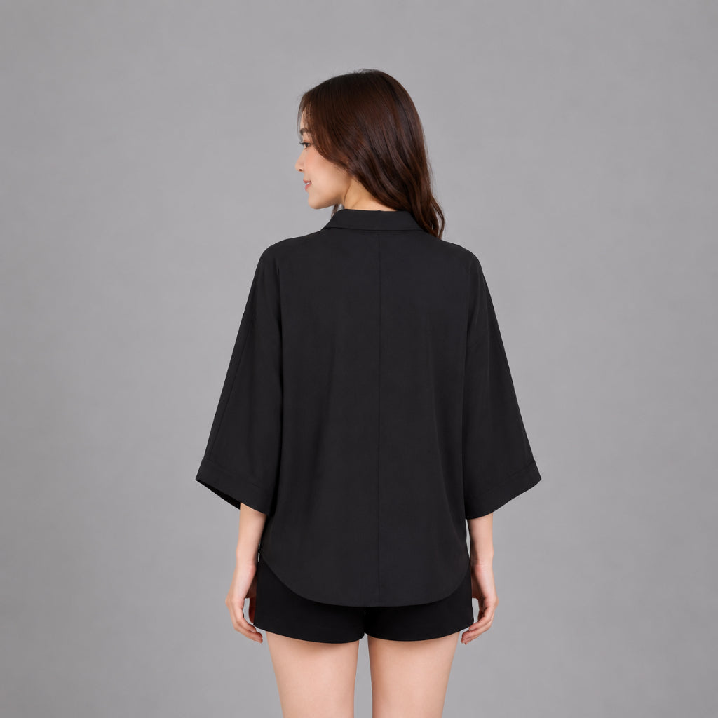COLEGACY Women Long Sleeve Button Blouse