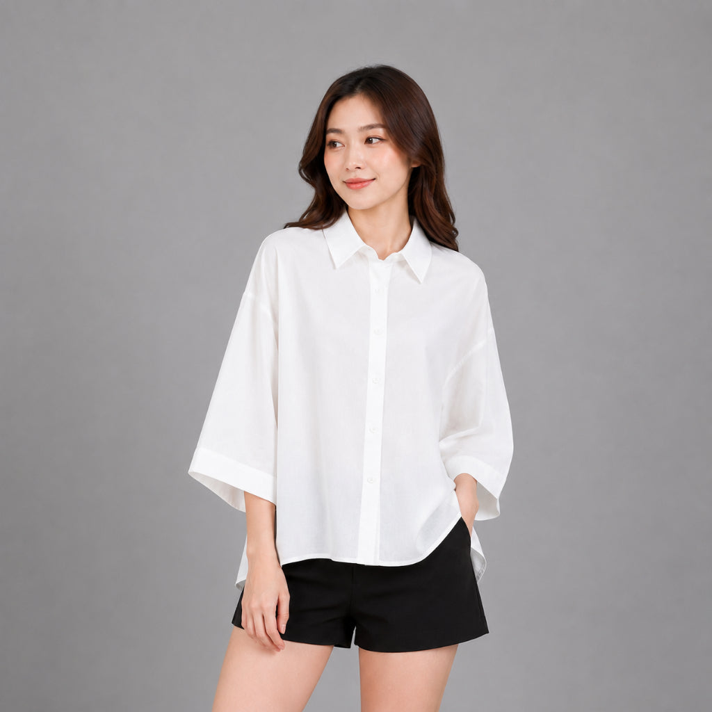 COLEGACY Women Long Sleeve Button Blouse