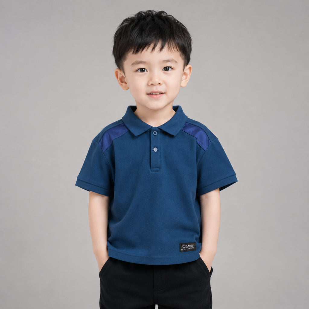 AD Kids Boys Contrast Panel Polo Shirt