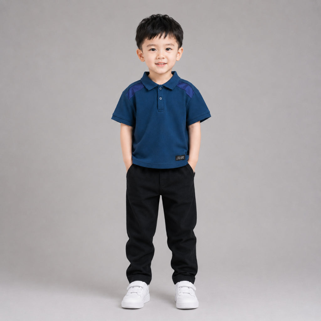 AD Kids Boys Contrast Panel Polo Shirt