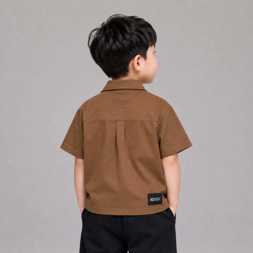 AD Kids Boys Utility Pocket Short Sleeve Shirt