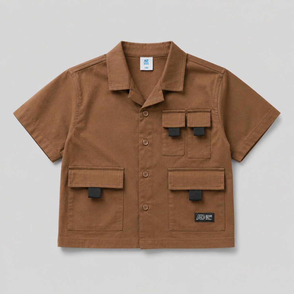 AD Kids Boys Utility Pocket Short Sleeve Shirt