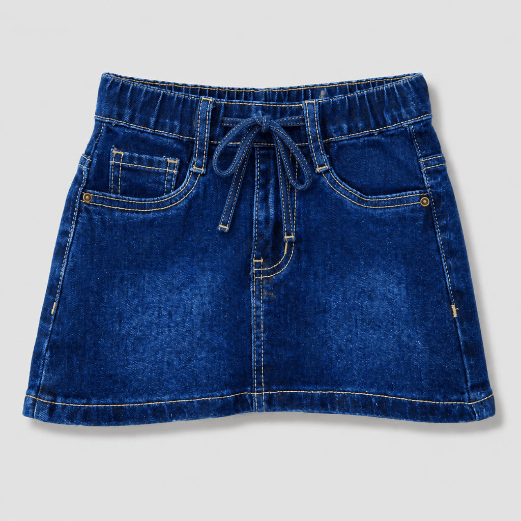 AD Kids Drawstring Denim Mini Skirt