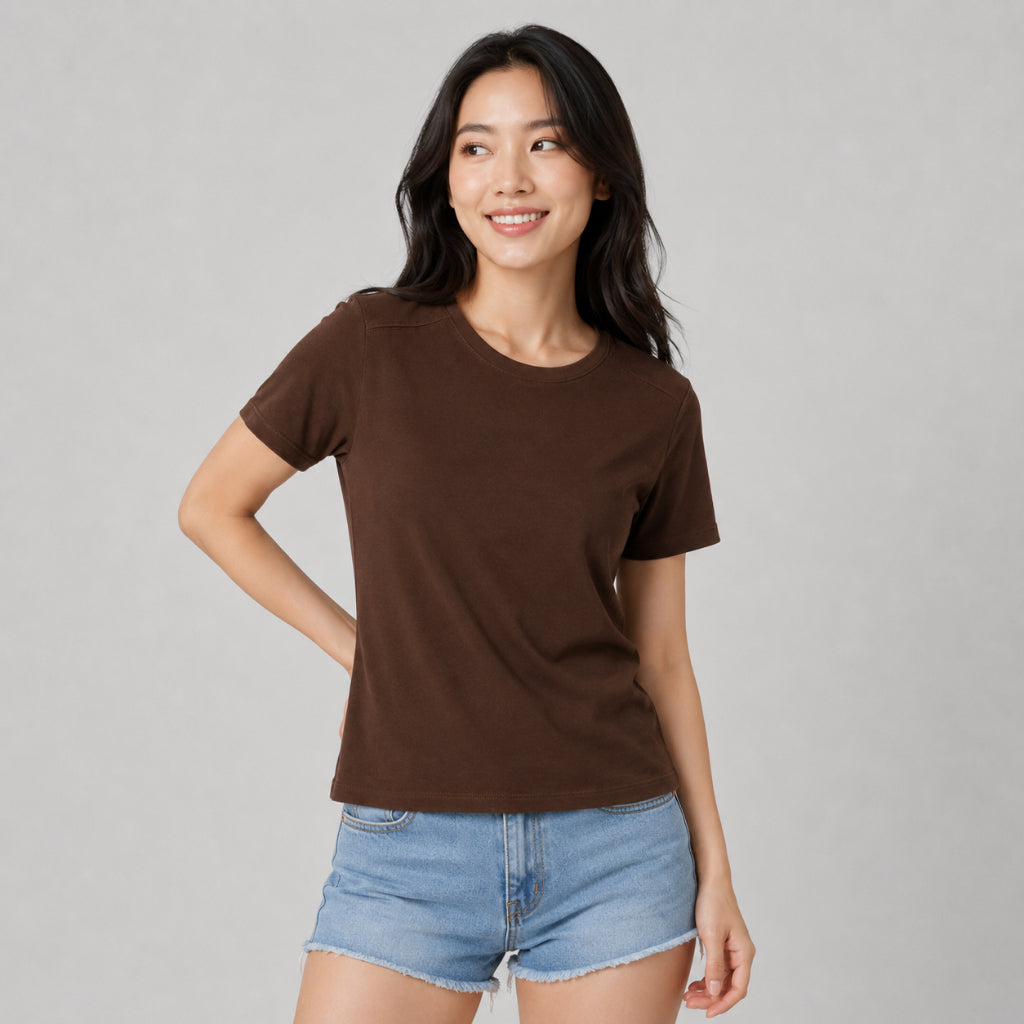 YFS Women Essential Round Neck Casual T-Shirt
