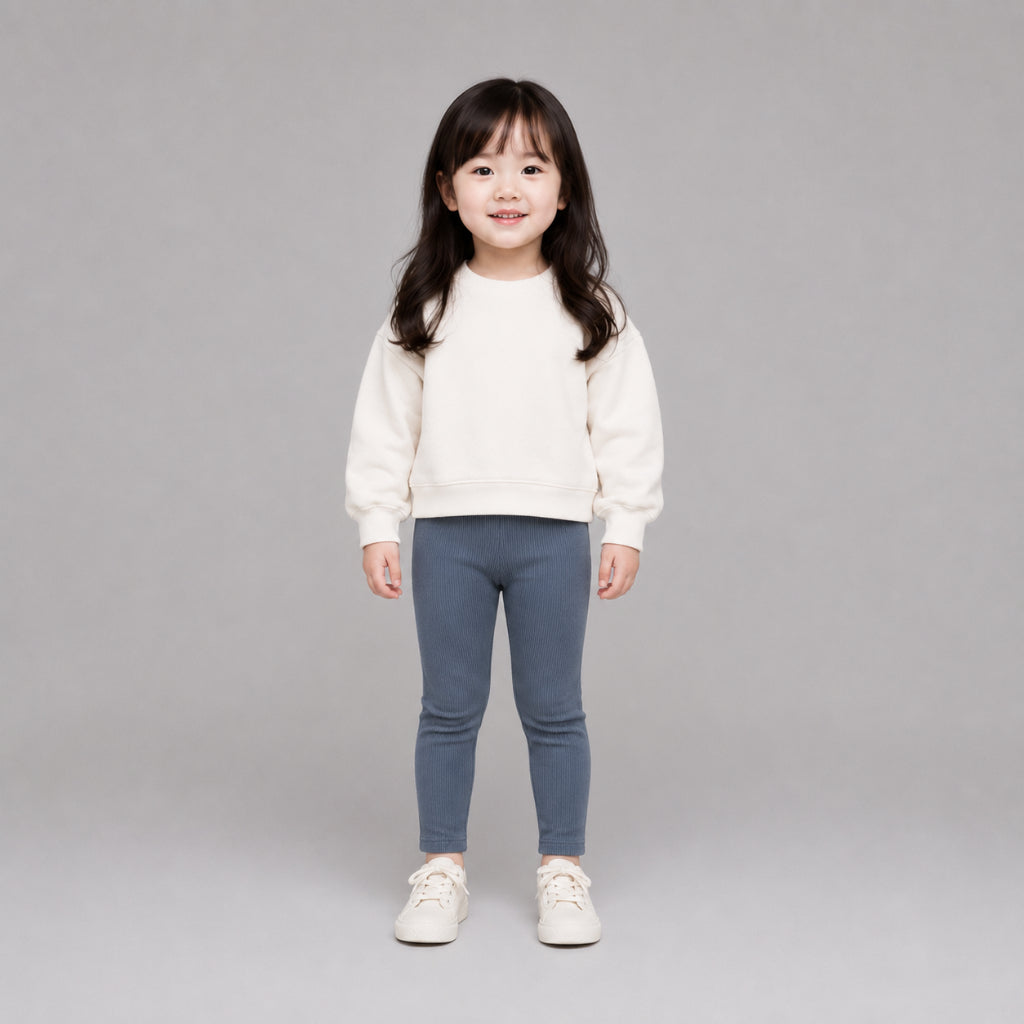 AD Kids Girls Ribbed Full Length Leggings