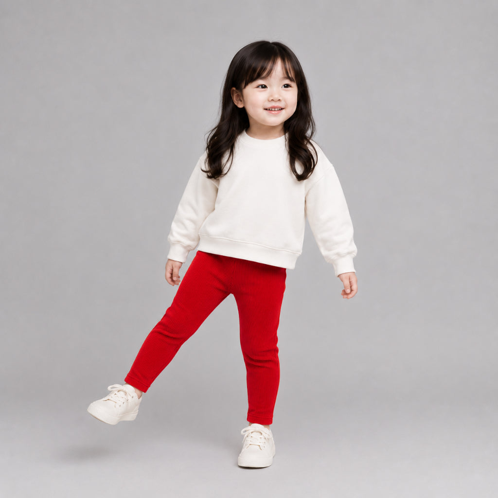 AD Kids Girls Ribbed Full Length Leggings