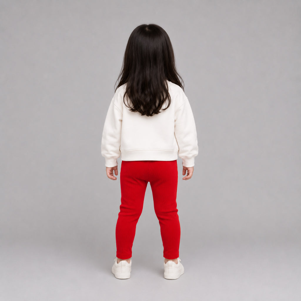 AD Kids Girls Ribbed Full Length Leggings