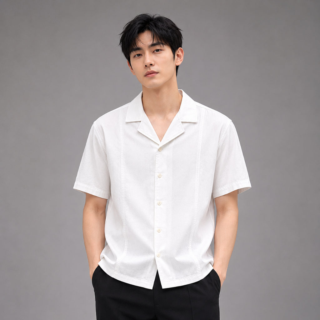 AD JEANS Men Textured Collar Shirt
