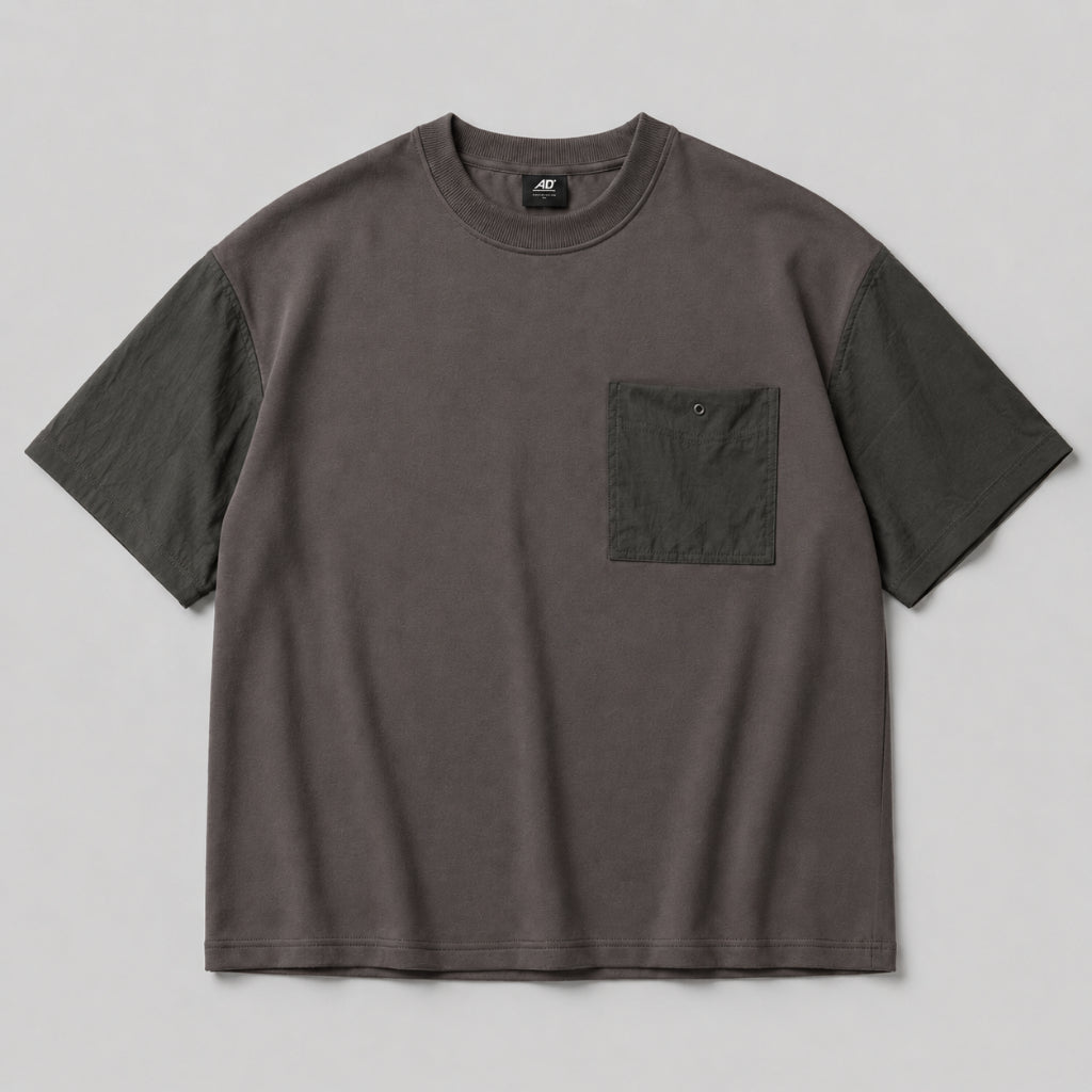 AD Men Contrast Sleeve Pocket Tee